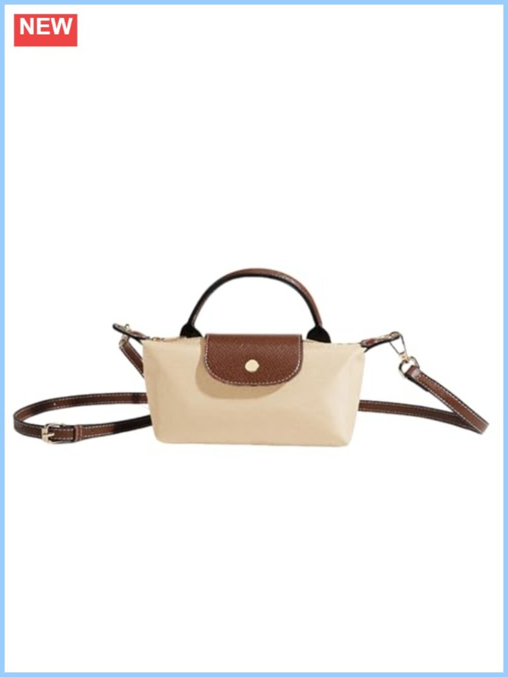 Quilted Mini Crossbody Bag Water-Resistant Nylon Adjustable Strap